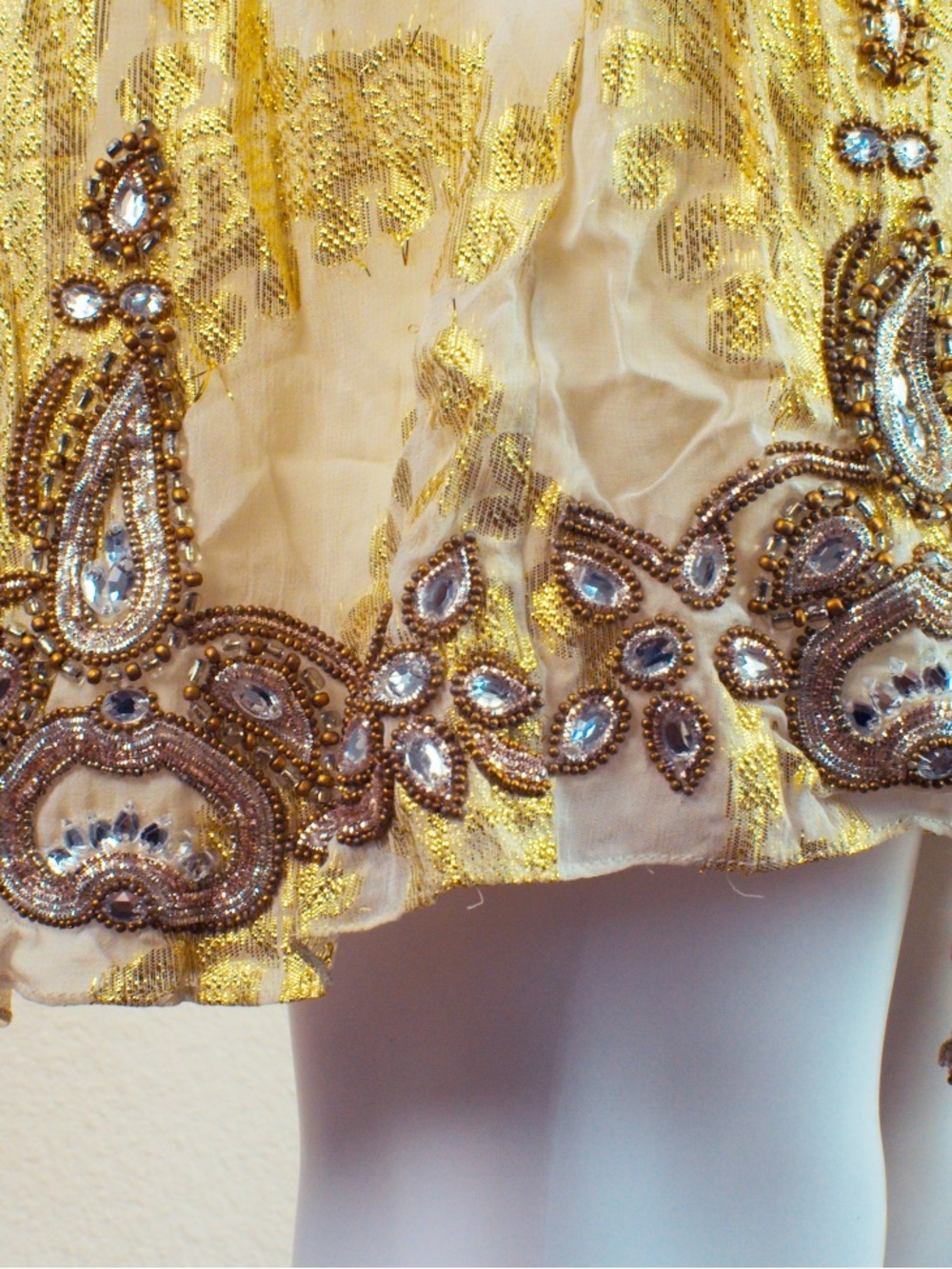 Gold Hawk RARE Vintage Y2K Metallic Babydoll Dress - Picture 7 of 14